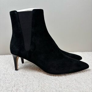Joie Boots 39.5 (9.5) black Ralti Suede Leather Ankle Heeled Pull On Bootie